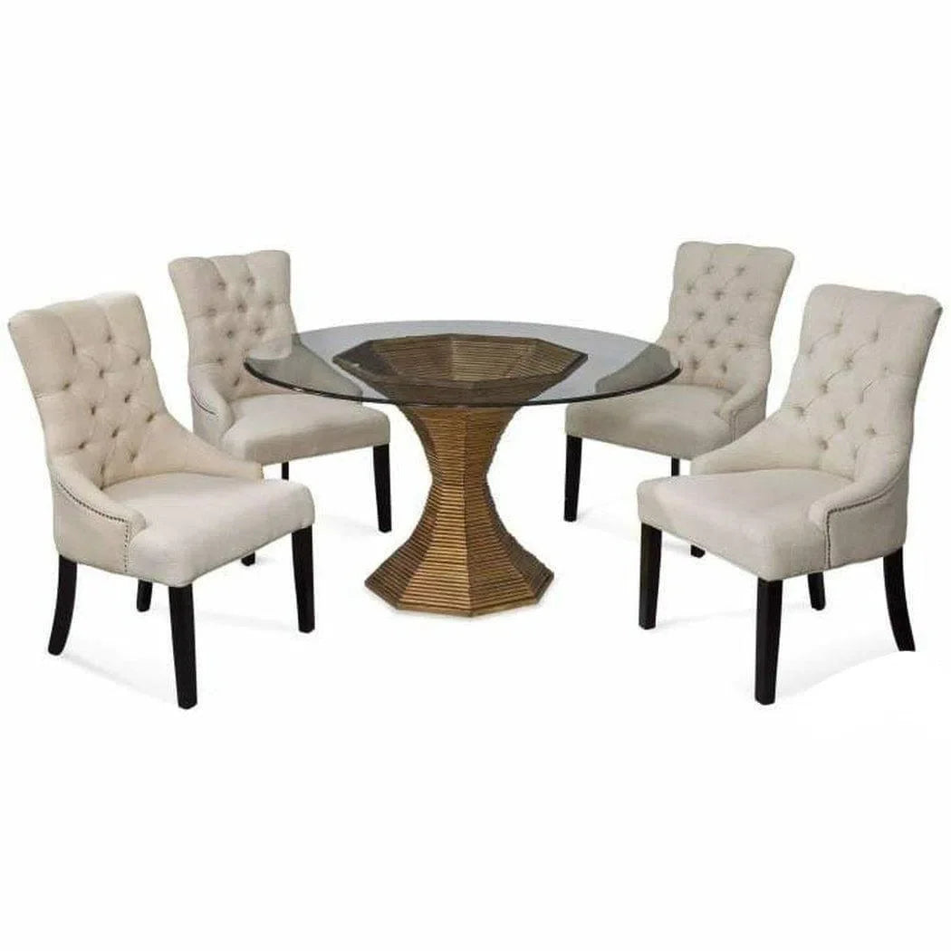 Upholstered Full Back Tufted Dining Armless Side Chair Dining Chairs Sideboards and Thangs By Bassett Mirror