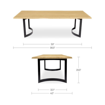 98.5-inch Bent Reclaimed Wood Dining Table