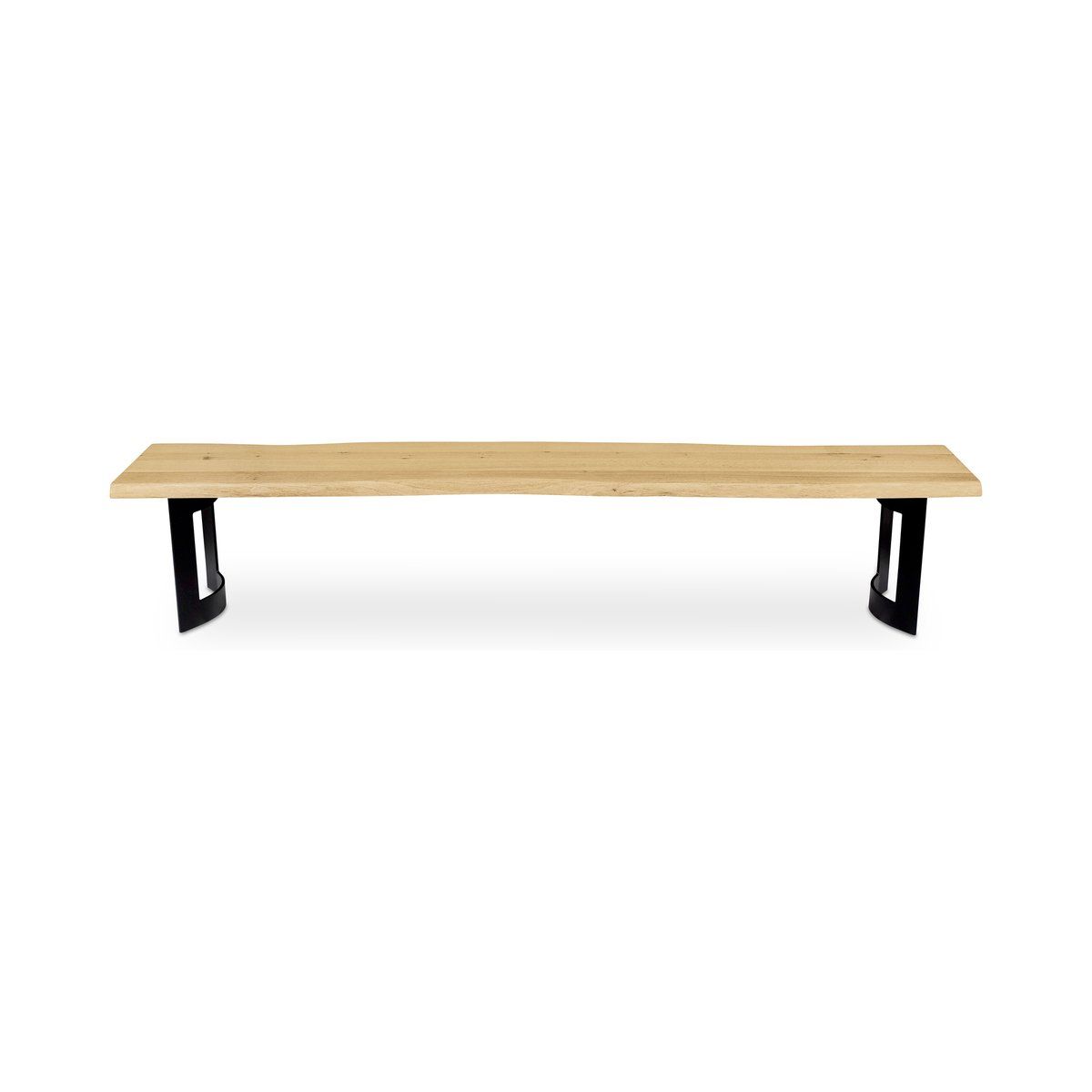 92 Inch Bent Industrial Live Edge Dining Bench