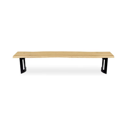 92 Inch Bent Industrial Live Edge Dining Bench