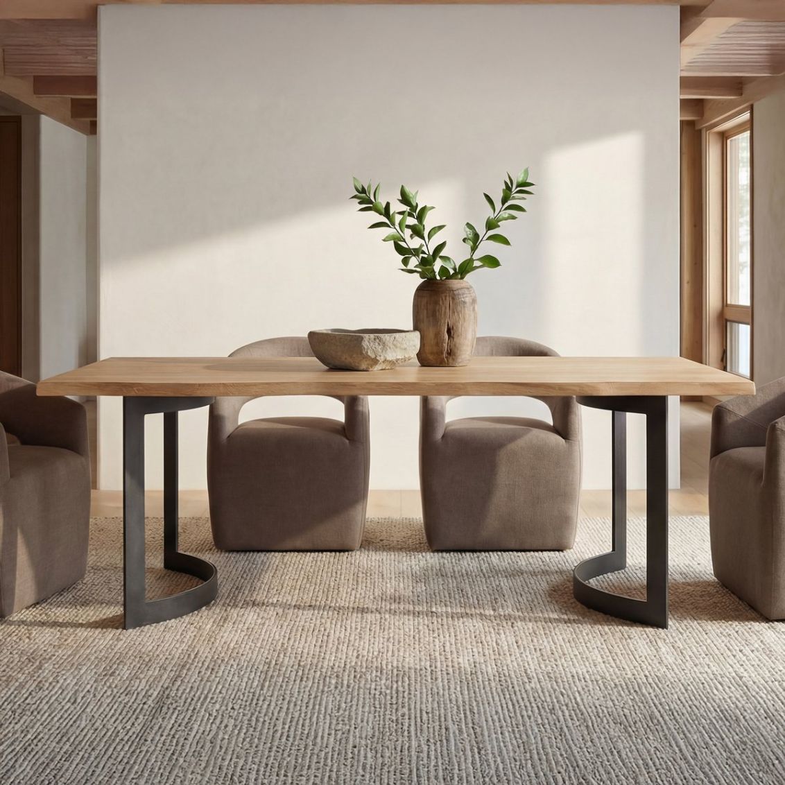 Bent Live Edge Reclaimed Wood Dining Table - view 12