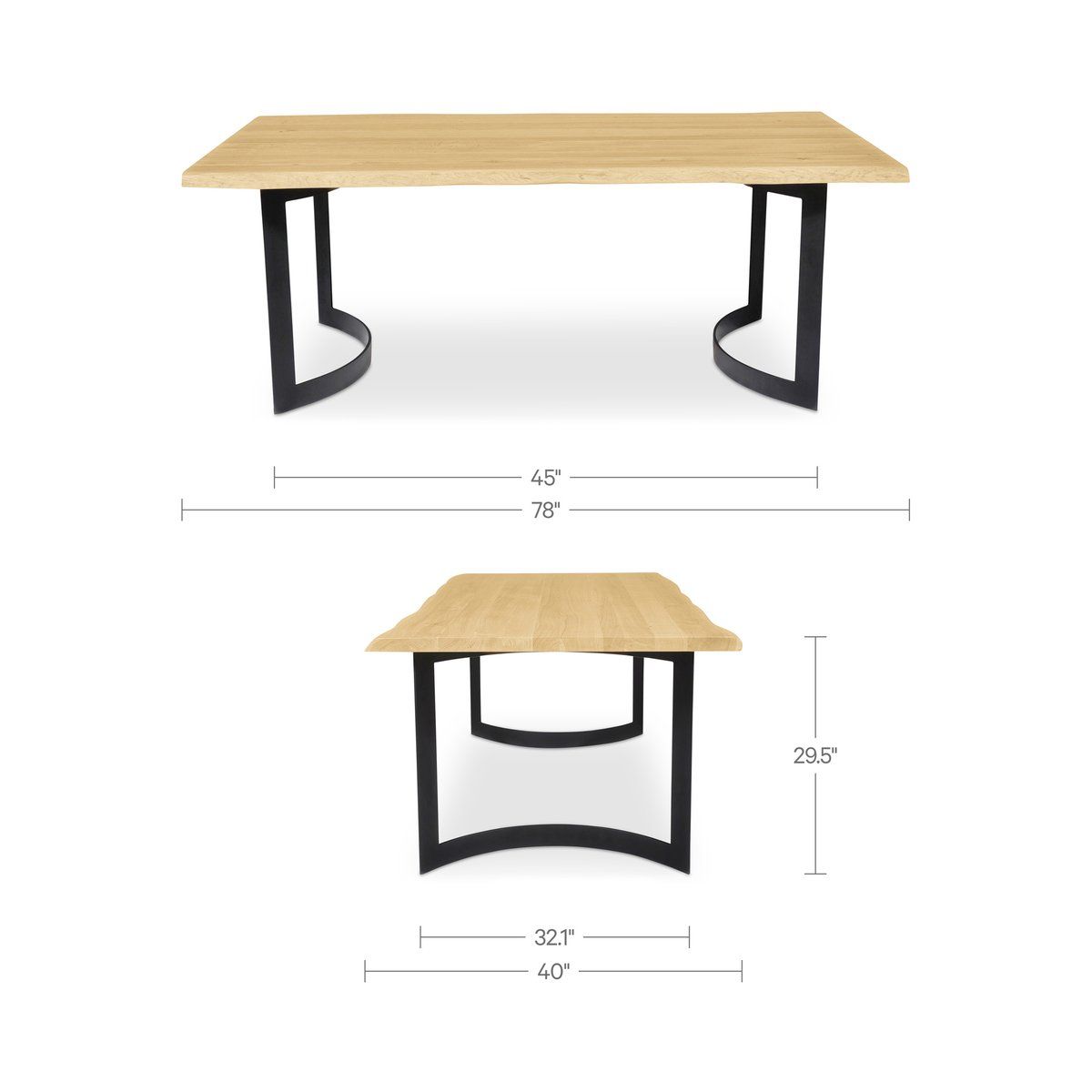 Bent Live Edge Reclaimed Wood Dining Table - view 16