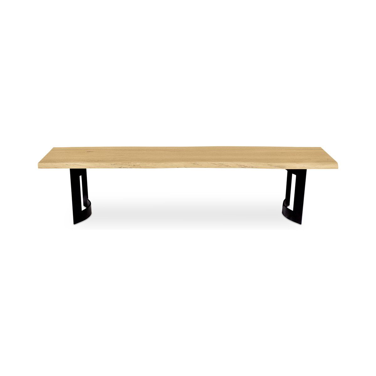 76 Inch Bent Industrial Live Edge Dining Bench
