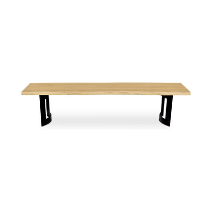 76 Inch Bent Industrial Live Edge Dining Bench