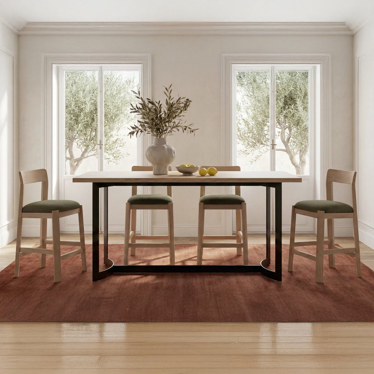 Bent Live Edge Industrial Counter Table