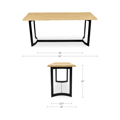 Bent Live Edge Industrial Counter Table