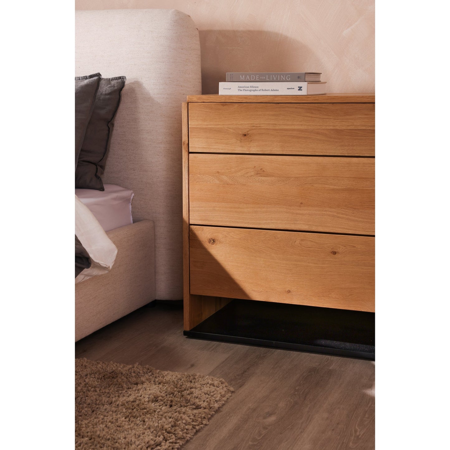 Quinton Wood 3 Drawer Nightstand