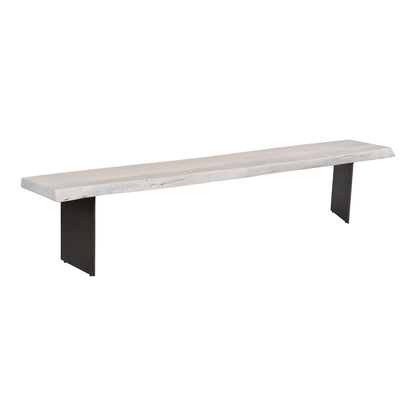 Evans SolidWood & Iron Off-White Dining Bench