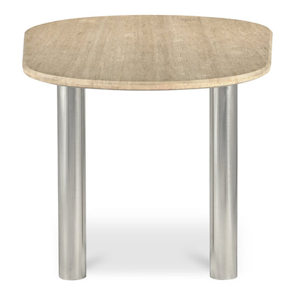 Fia Iron and Wood Beige Geometric Dining Table