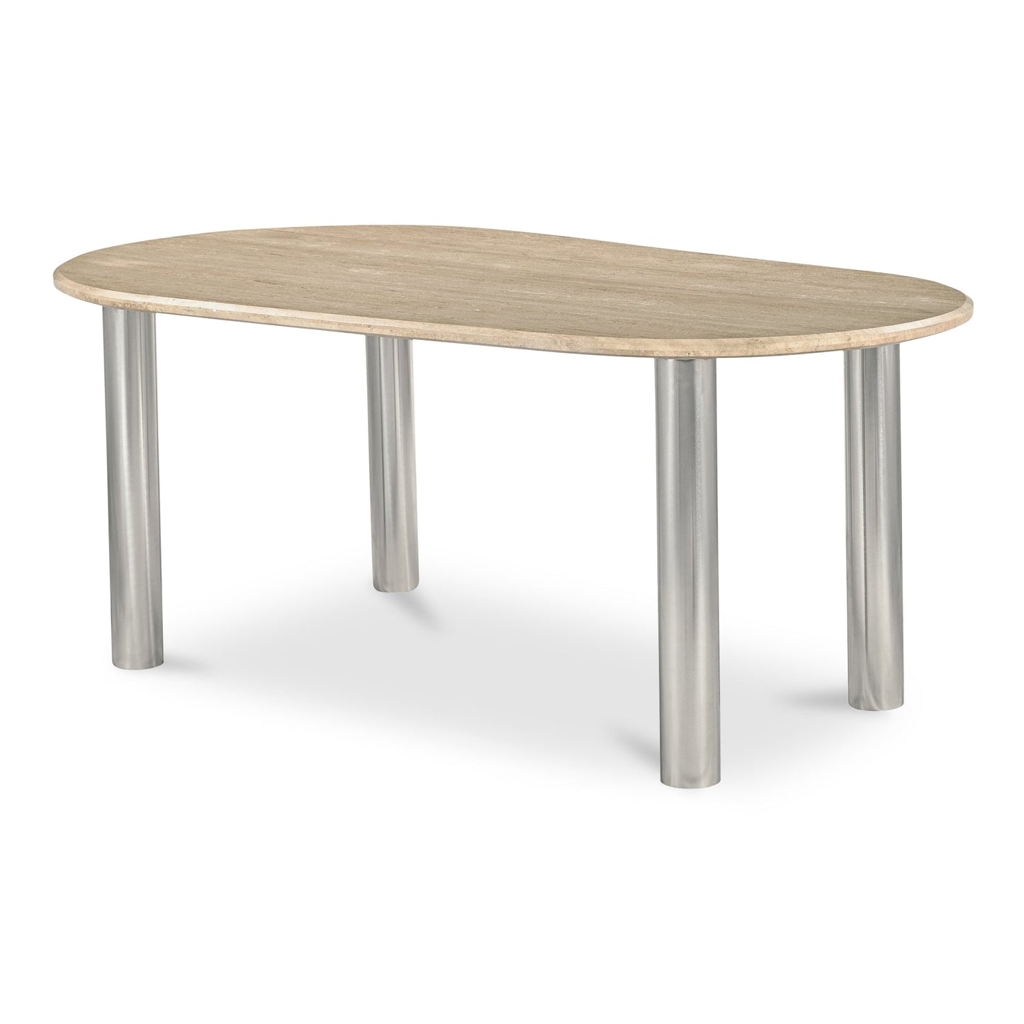 Fia Iron and Wood Beige Geometric Dining Table