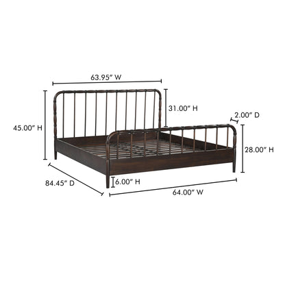 Vivian Solid Acacia Brown Wood Finish Bed