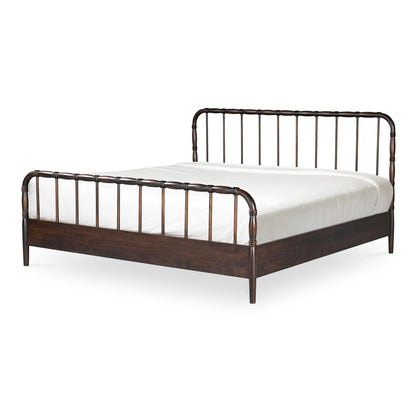 Vivian Solid Acacia Brown Wood Finish Bed