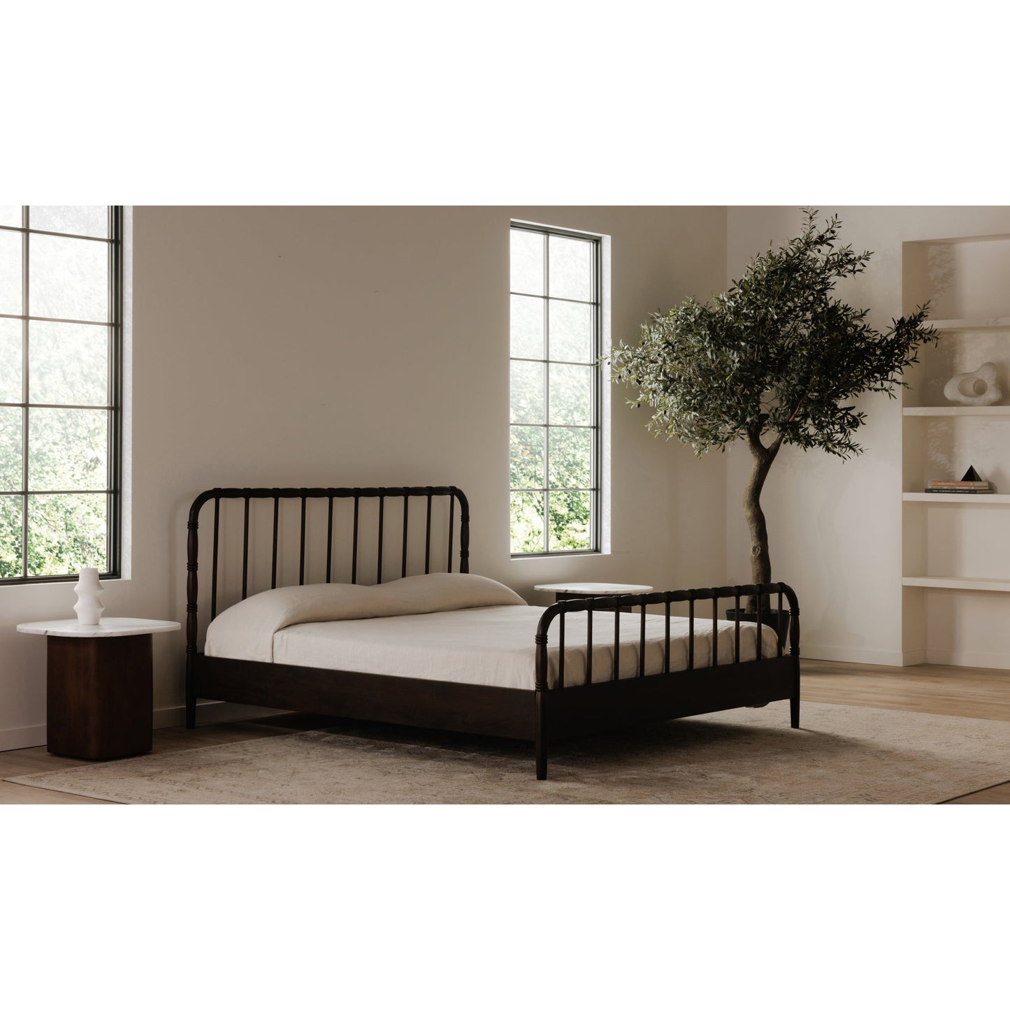 Vivian Solid Acacia Brown Wood Finish Bed