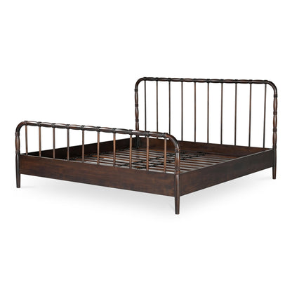 Vivian Solid Acacia Brown Wood Finish Bed