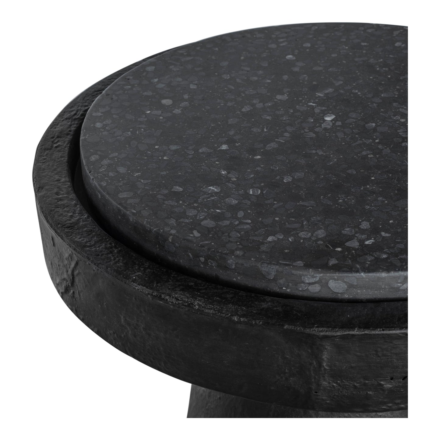 Book Terrazzo and Concrete Round Accent Table