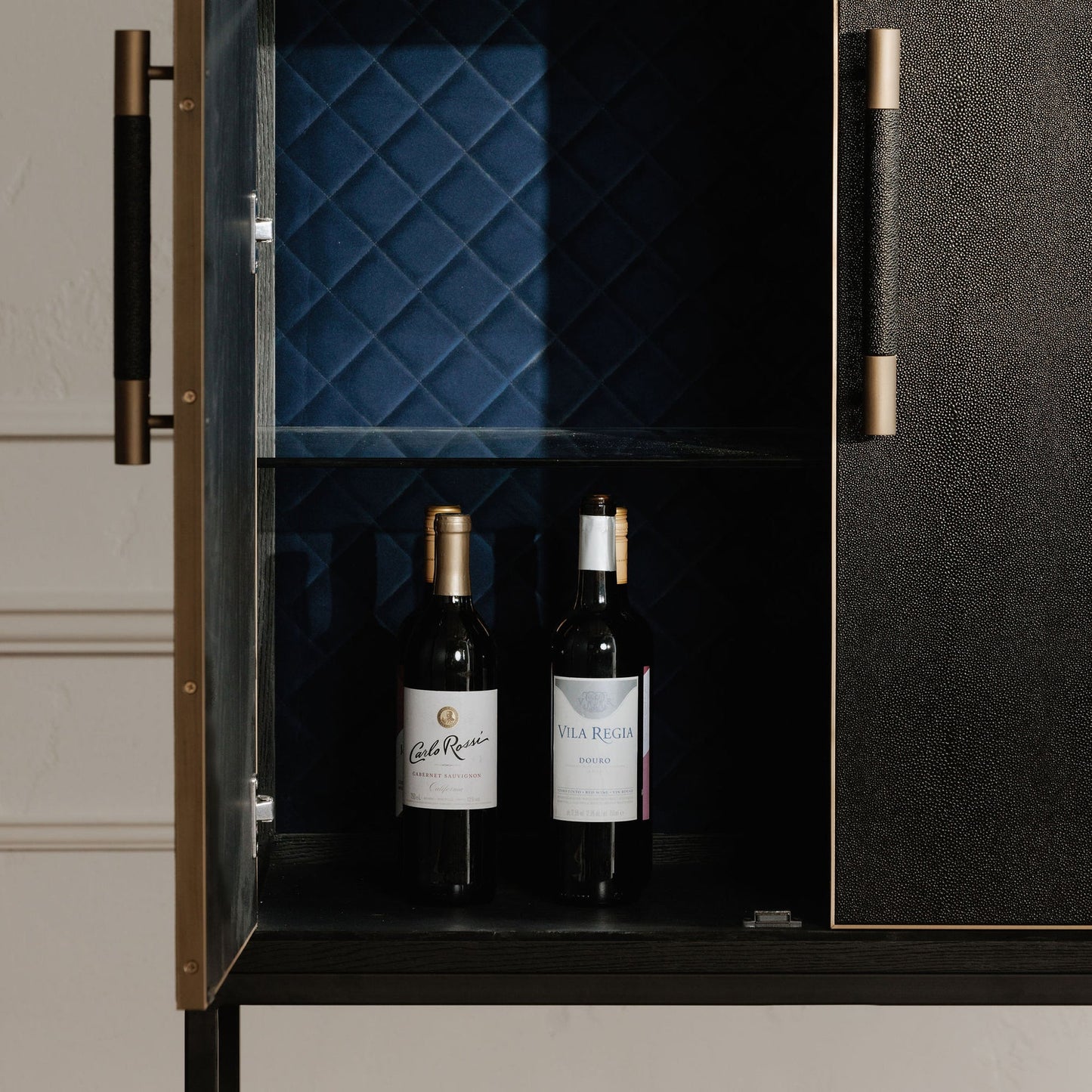 Mako Black Solid Oak Bar Cabinet