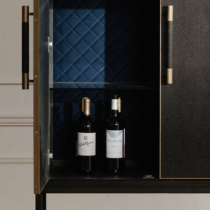 Mako Black Solid Oak Bar Cabinet