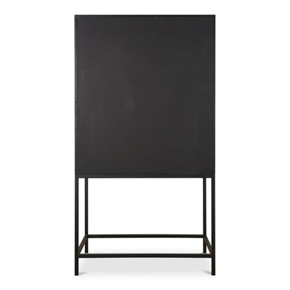 Mako Black Solid Oak Bar Cabinet