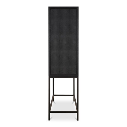 Mako Black Solid Oak Bar Cabinet