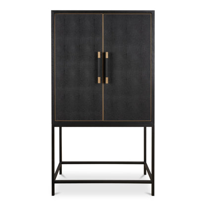 Mako Black Solid Oak Bar Cabinet