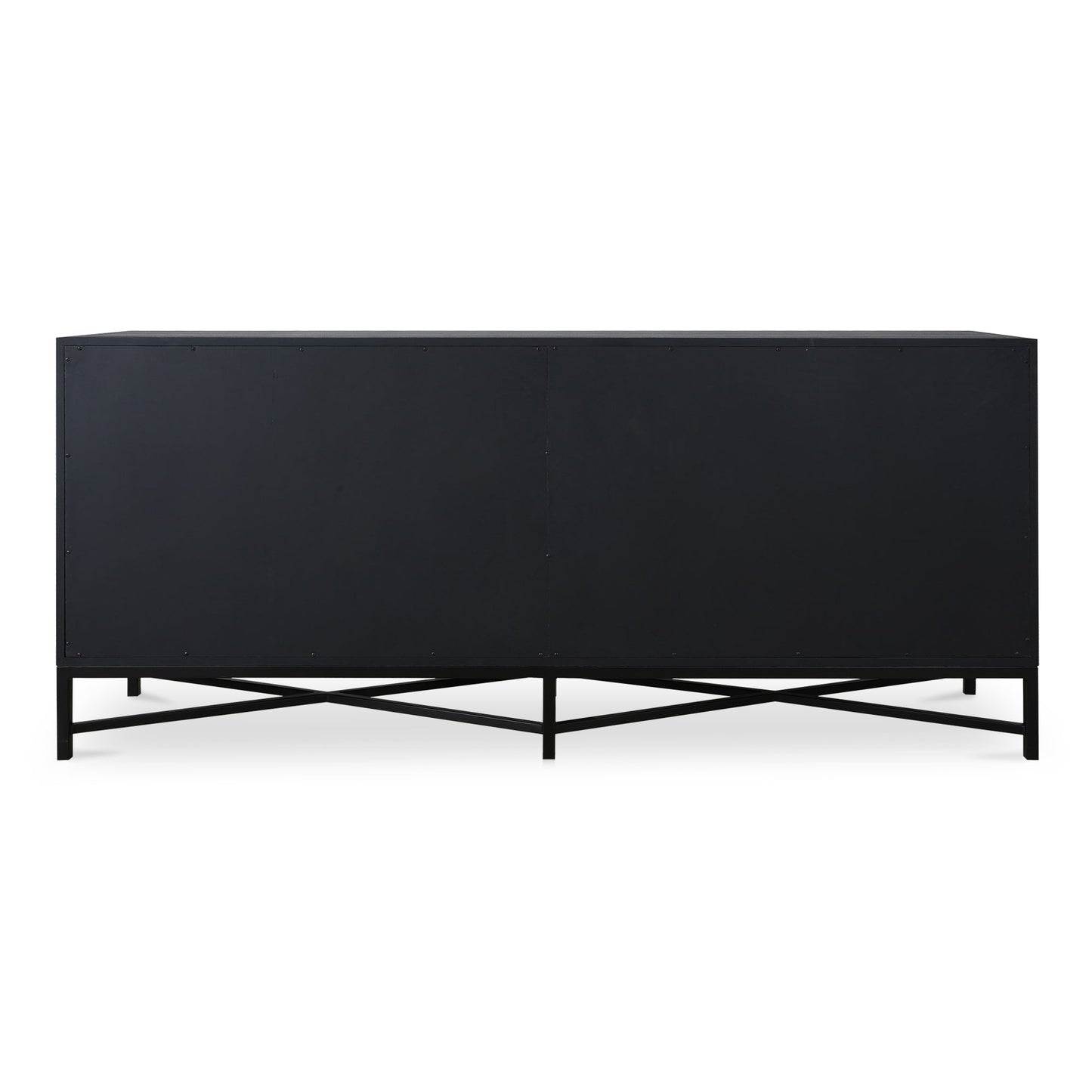 Mako Brass and Solid Oak Black Sideboard