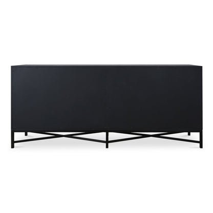 Mako Brass and Solid Oak Black Sideboard