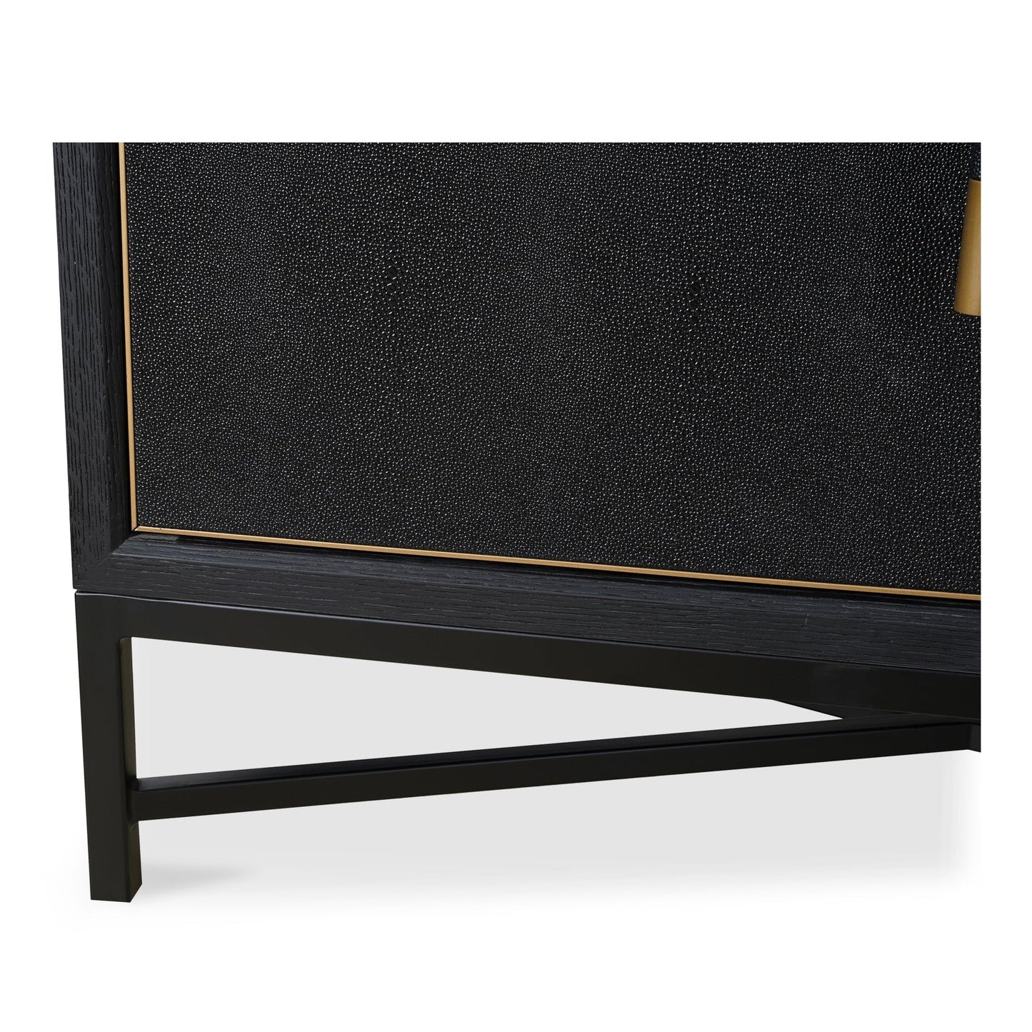 Mako Brass and Solid Oak Black Sideboard