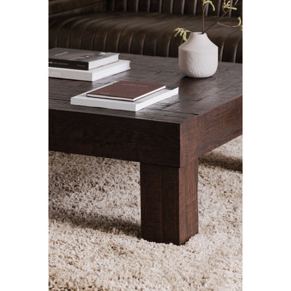 Evander Wood Brown Square Coffee Table