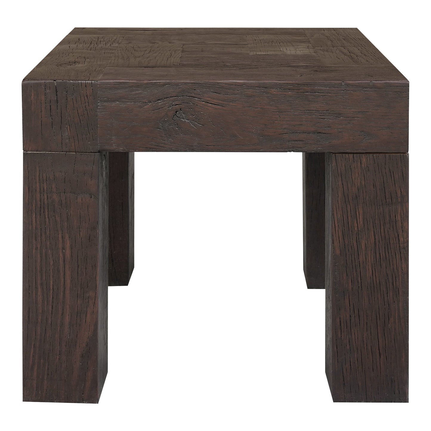 Evander Wood Brown Square Side Table