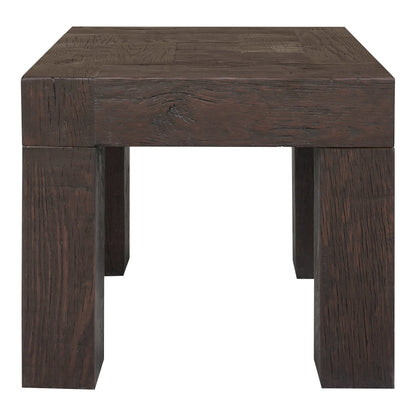 Evander Wood Brown Square Side Table