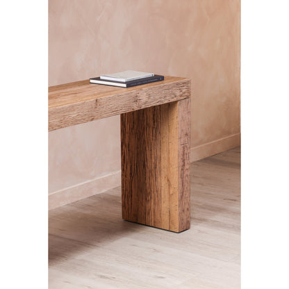 Evander Wood Brown Rectangular Console Table