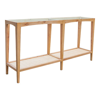 Harrington Wood and Glass Rectangular Console Table