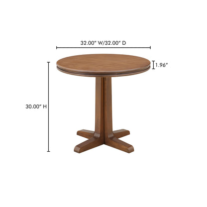 Moe's Home Charles Solid Pine Base Round Cafe Table