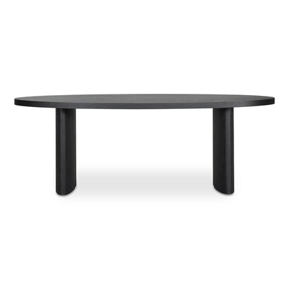 William Oak Veneer Black Oval Dining Table