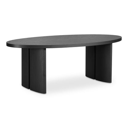 William Oak Veneer Black Oval Dining Table