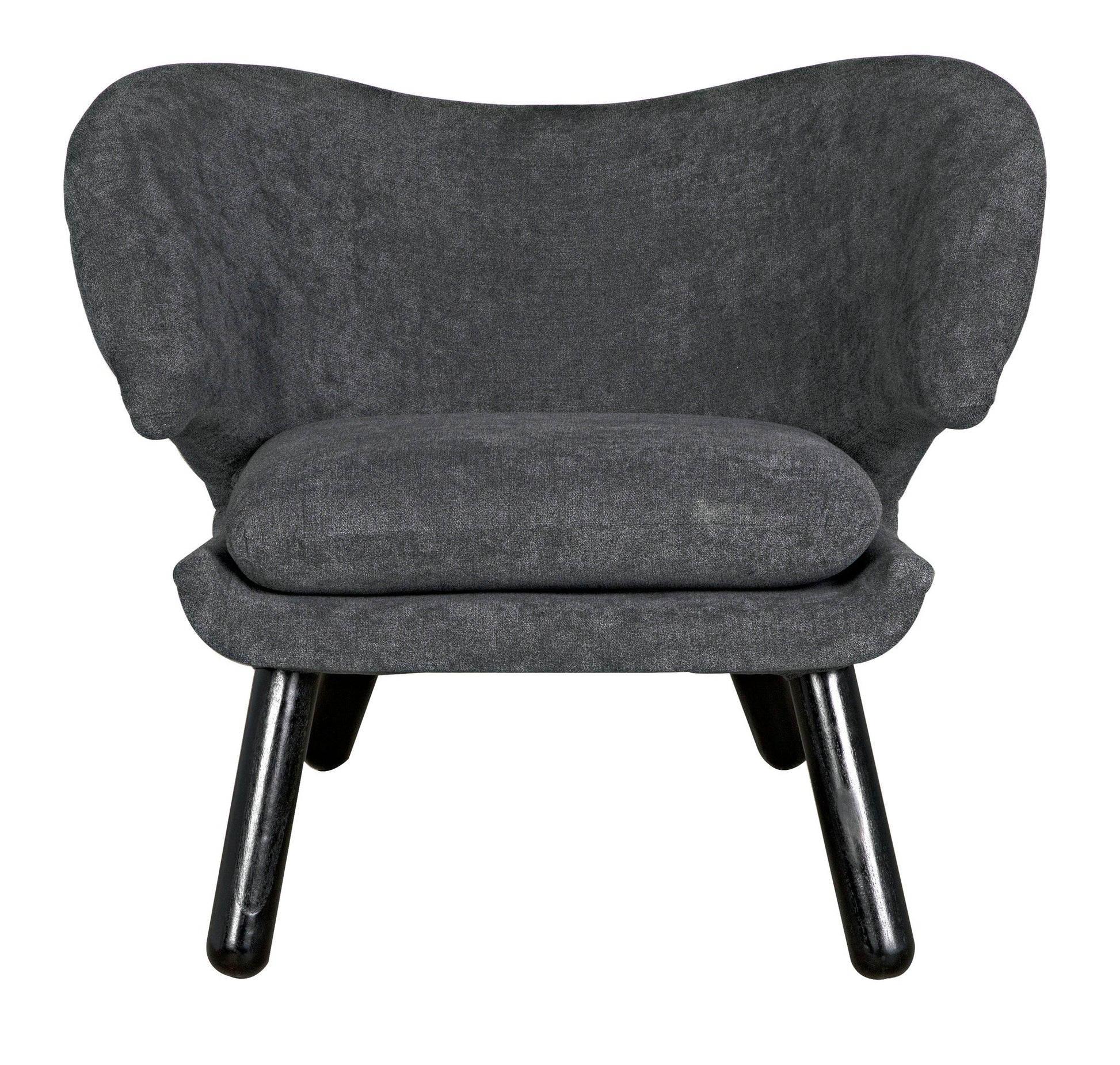 Valerie Chair w/ Grey Fabric-Accent Chairs-Noir-Sideboards and Things