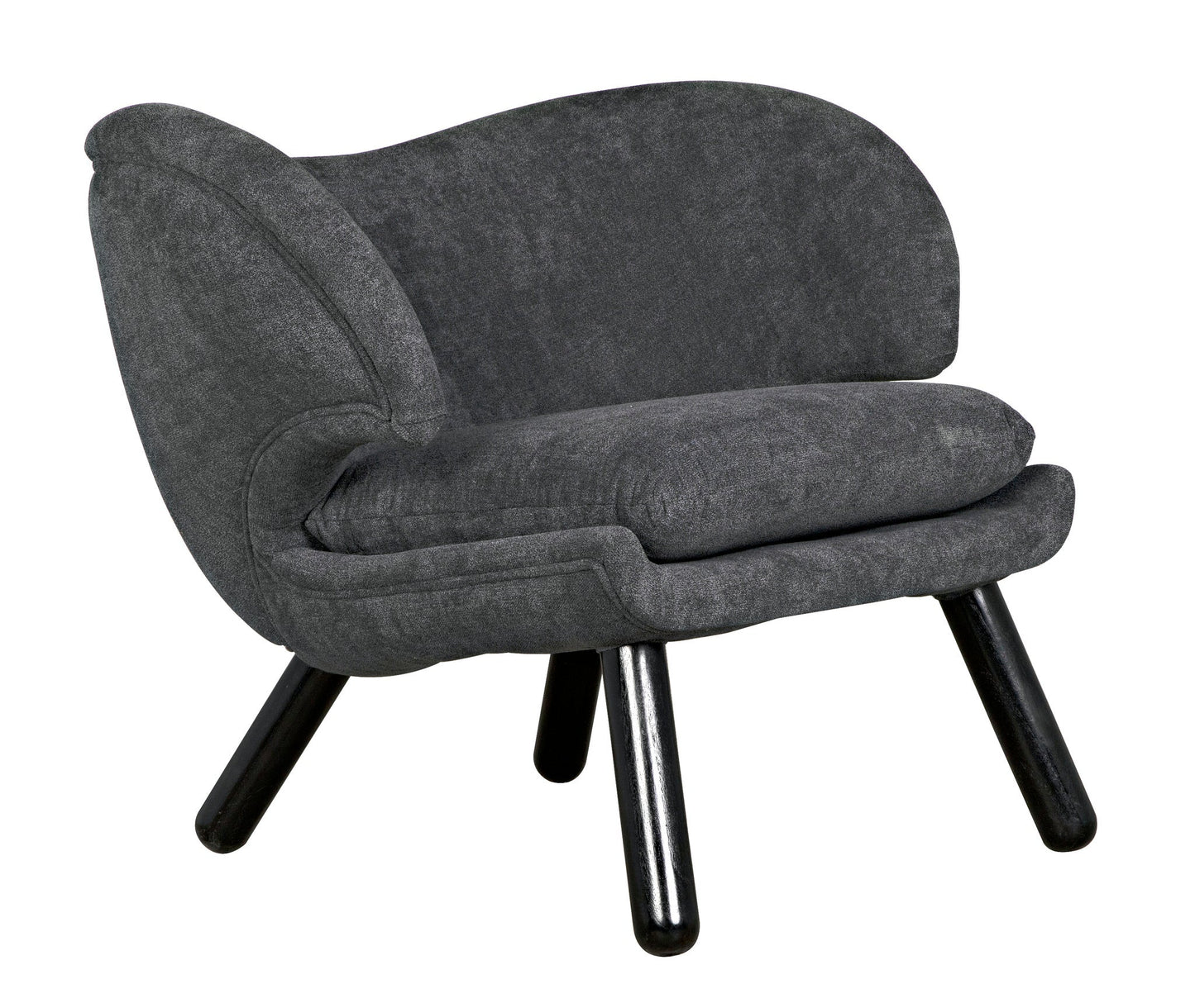 Valerie Chair w/ Grey Fabric-Accent Chairs-Noir-Sideboards and Things