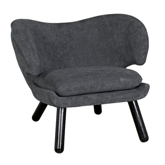 Valerie Chair w/ Grey Fabric-Accent Chairs-Noir-Sideboards and Things