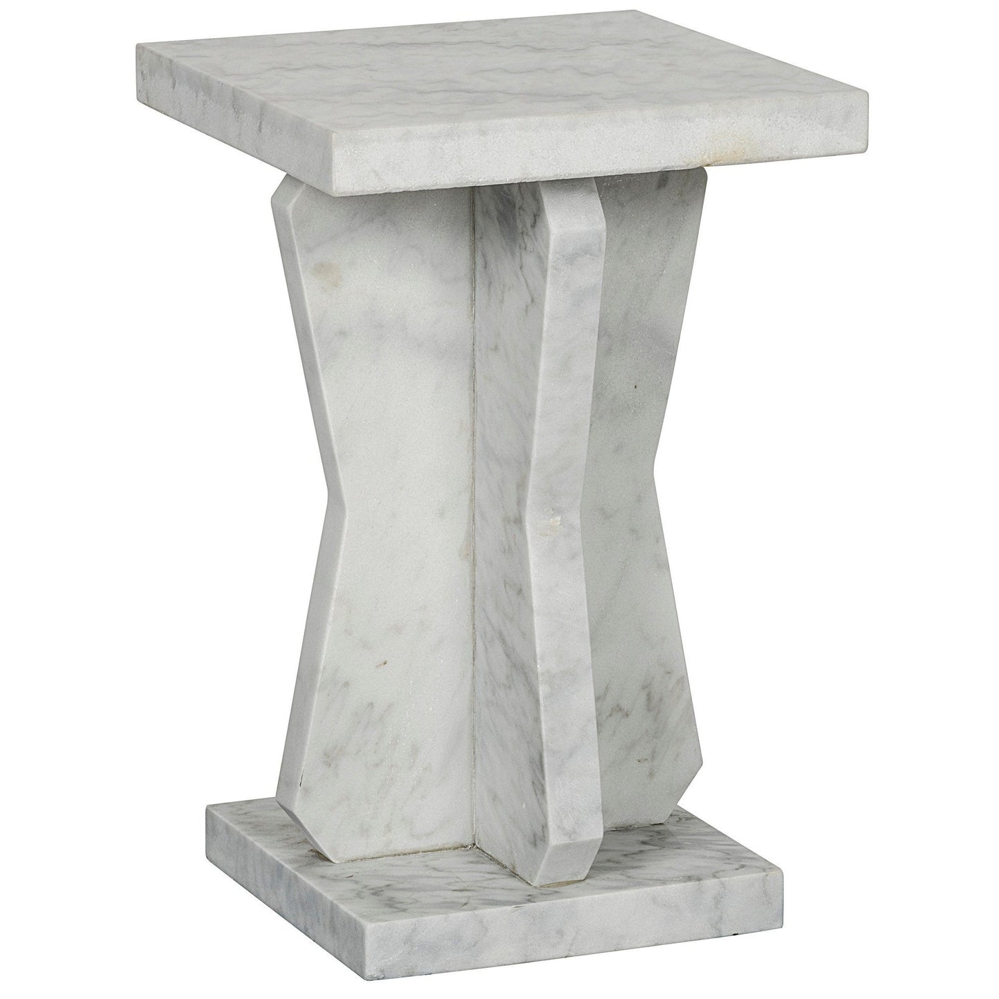 Vasco Marble White Round Side Table-Side Tables-Noir-Sideboards and Things