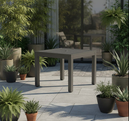 Vegas Aluminum Square Outdoor Dining Table-Outdoor Dining Tables-Sunset West-LOOMLAN