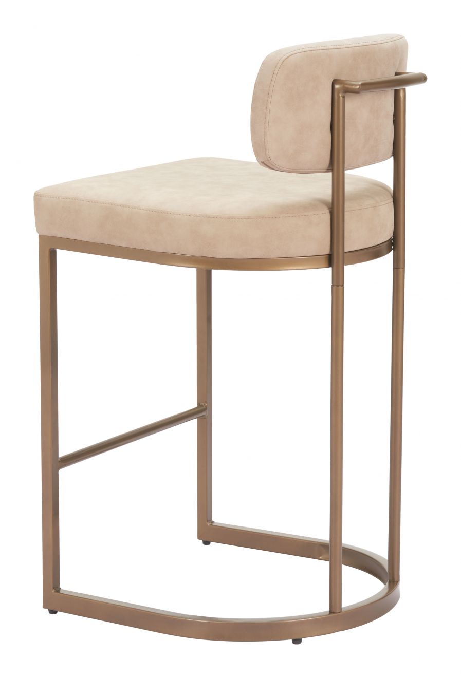 Zuo Modern Velar Beige Faux Leather Counter Stool 2PC