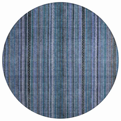 LOOMLAN Rugs Velatrix Blue Washable Indoor-Outdoor Rug