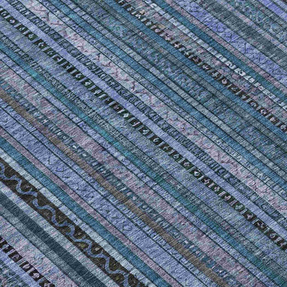 LOOMLAN Rugs Velatrix Blue Washable Indoor-Outdoor Rug