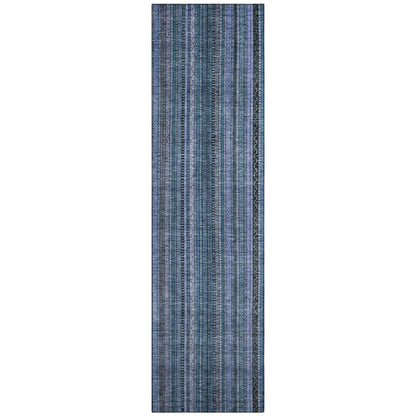 LOOMLAN Rugs Velatrix Blue Washable Indoor-Outdoor Rug