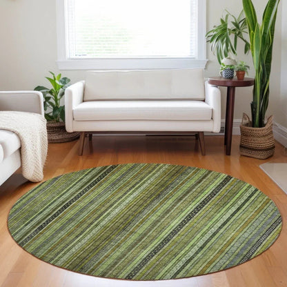LOOMLAN Rugs Velatrix Green Washable Indoor-Outdoor Rug