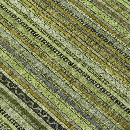 LOOMLAN Rugs Velatrix Green Washable Indoor-Outdoor Rug