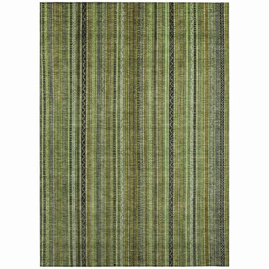 LOOMLAN Rugs Velatrix Green Washable Indoor-Outdoor Rug