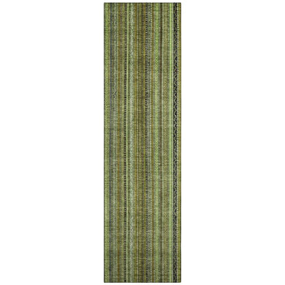 LOOMLAN Rugs Velatrix Green Washable Indoor-Outdoor Rug