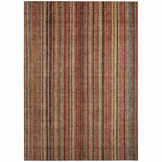 LOOMLAN Rugs Velatrix Orange Washable Indoor-Outdoor Rug