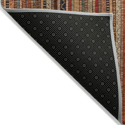 LOOMLAN Rugs Velatrix Orange Washable Indoor-Outdoor Rug